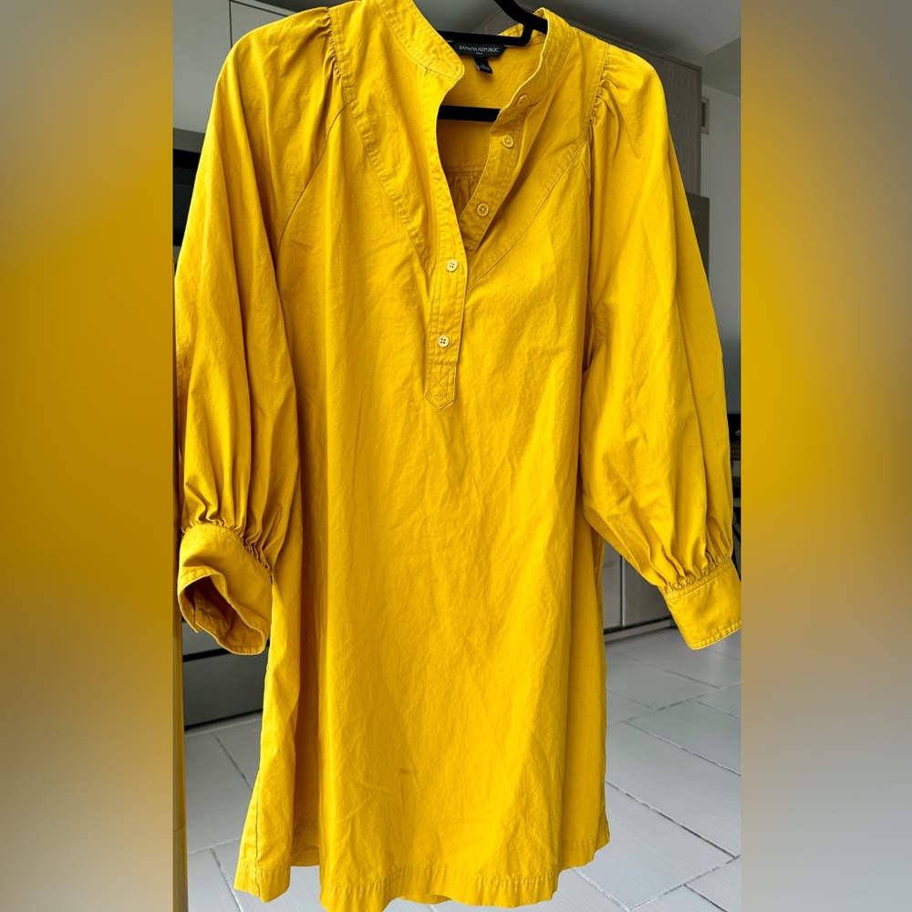 COPY - Banana Republic V-Yoke Mini Shirt Dress - Golden Yellow/Mustard Size L
